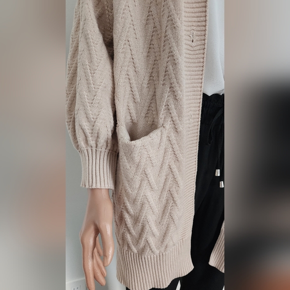 SEVEN WONDERS SWEATER KNITTED BUTTON SIDE POCKET SHORT CARDIGAN MEDIUM - Picture 2 of 14